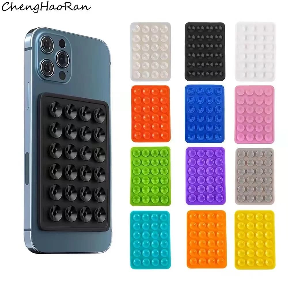 Silicone Suction Cup Holder Wall Mount with Multifunctional Suction Cup Rear Sticker with Housing Support on one square side non-slip