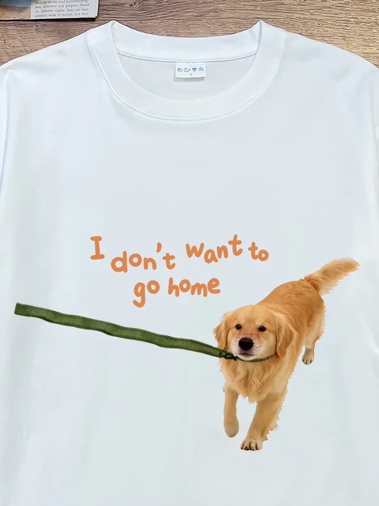 T-shirt sportiva a maniche corte in puro cotone di grandi dimensioni con stampa divertente a tema animali domestici, traspirante, comoda, unisex, casual.