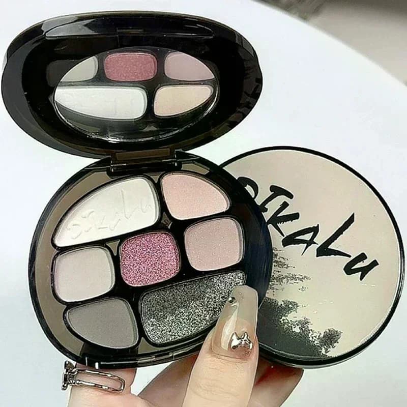 DIKALU Palette Ombretti Rosa Fumo Opachi e Perlescenti 8 Colori Ombretto Nero Viola Marrone Glitterato Cosmetici Occhi