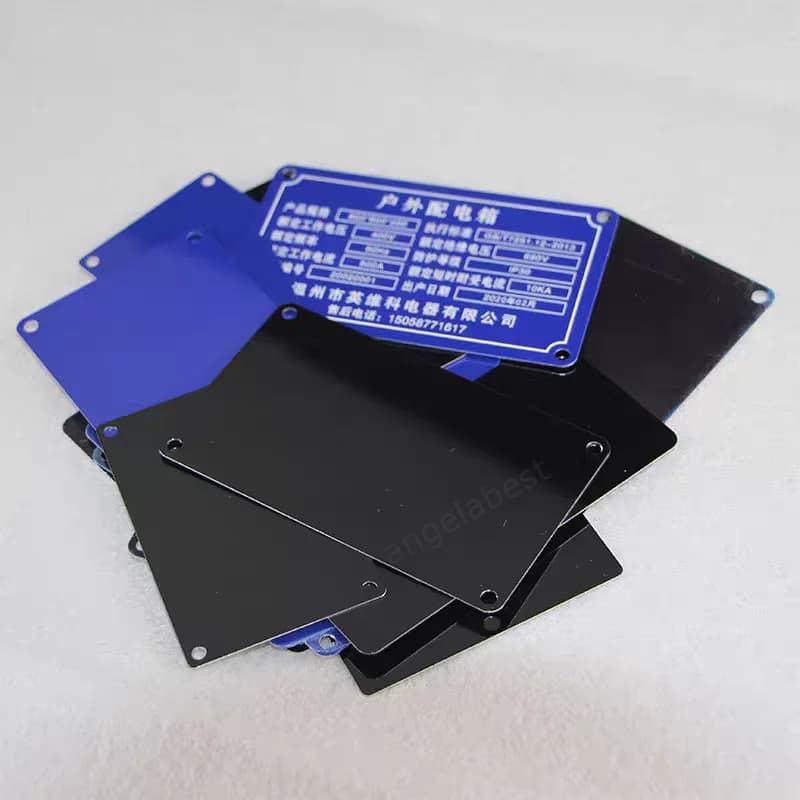 10 pz. Lastre in Alluminio e Acciaio Nere Blu per Stampa Tampografica, Verniciatura a Forno, Lavorazione Personalizzata, Specchio Vuoto, Incisione Laser e Marcatura