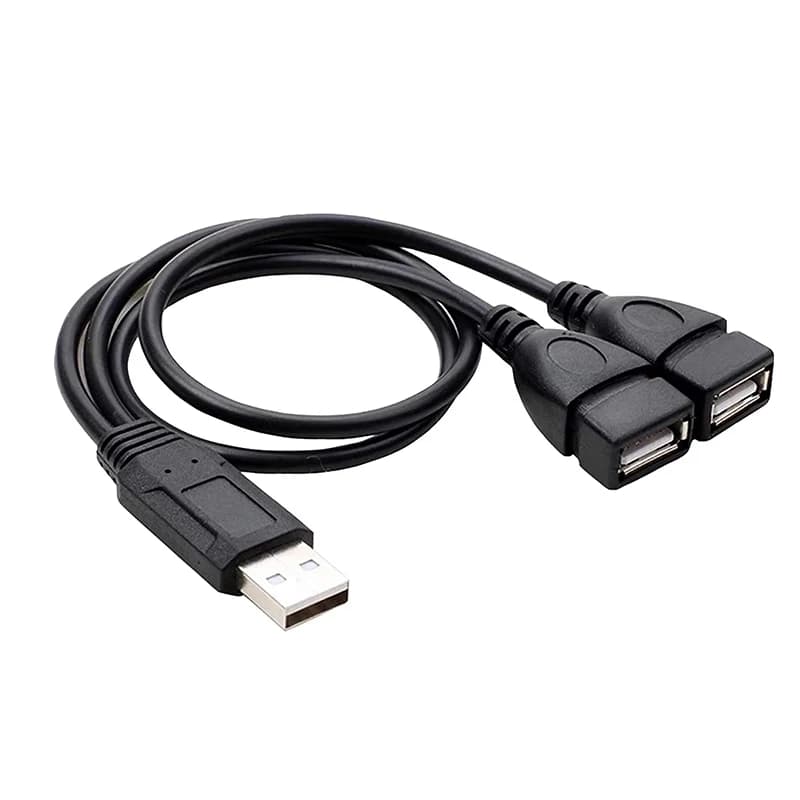 Cavo sdoppiatore USB A 2.0 Cavo da maschio A a femmina Cavo di ricarica USB-A maschio da uno a due tipo Y per laptop tablet Android Samsung