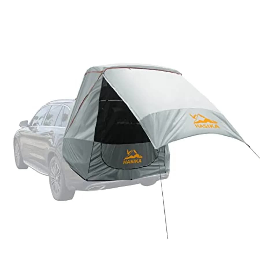 Tenda a baldacchino facile da montare, protezione solare con rete per campeggio, viaggi su strada, parco, impermeabile 3000MM UPF 50+ Grigio