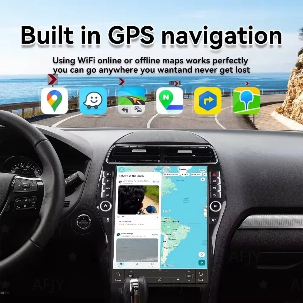 16.2inch Android 15 For Ford Explorer 2011-2017 2018 Car Multimedia Video Player GPS Navigation Radio 8Core CarPlay 4G AC Screen