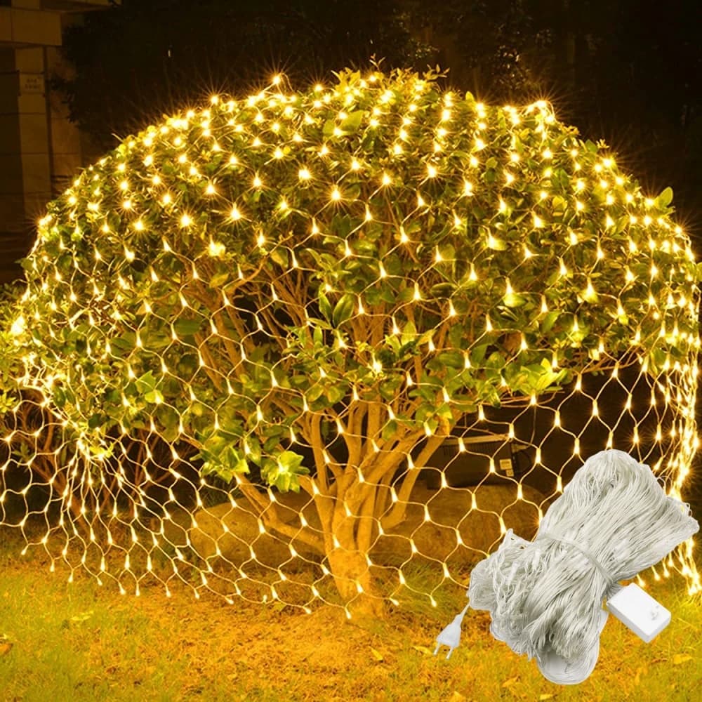 LED Net Mesh Fata Luce 1.5*1.5M 3*2M 6*4M 10*8M Tenda impermeabile esterna Lampada a stringa 110V 220V Natale Decorazione della festa nuziale