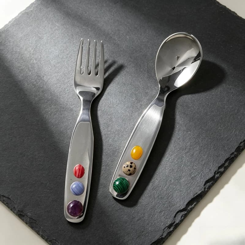 Sugar Bean Stainless Steel Spoon Fork Handmade Western Tableware Stylish Cutlery for Coffee Fruit Home Afternoon Tea