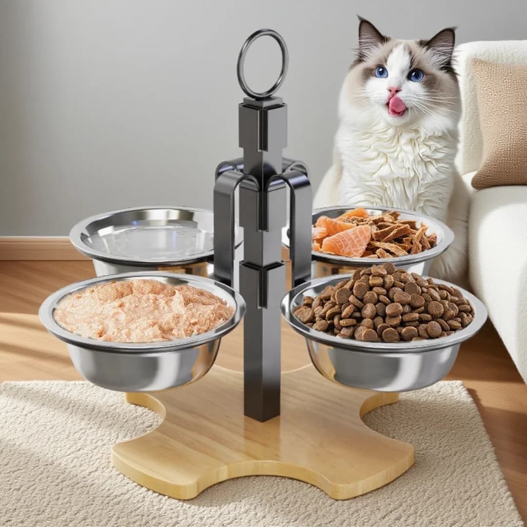 Set da bere per alimentazione regolabile in altezza per cani e gatti, piattaforma alta, facilita la tensione del collo, comoda mangiare, ciotole rialzate per animali domestici con supporto