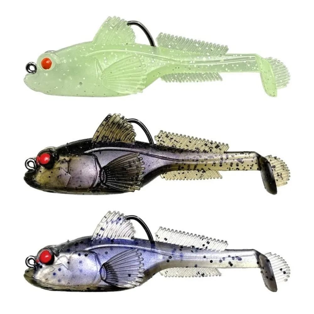 2pcs 9g Weight Silicone Goby Lure 12g Weight Jig Hook Sinking Soft Lure Soft Material Perch Tackle TPE Fishing Lure