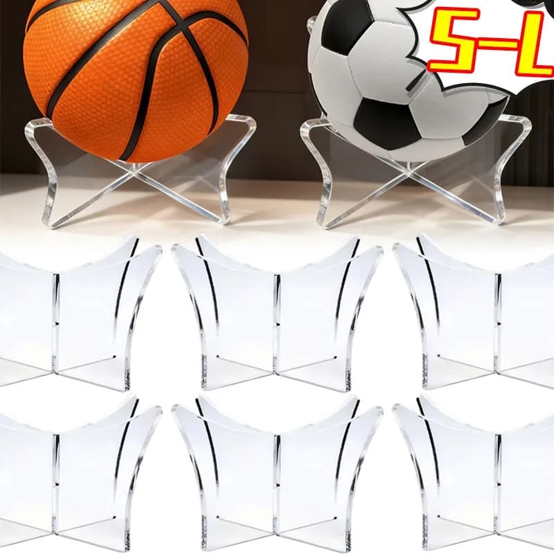 Base di Supporto in Acrilico Trasparente per Palloni da Calcio, Basket, Bowling, Espositore Stabile Antiscivolo, Porta Racchette, Decorazione da Scrivania