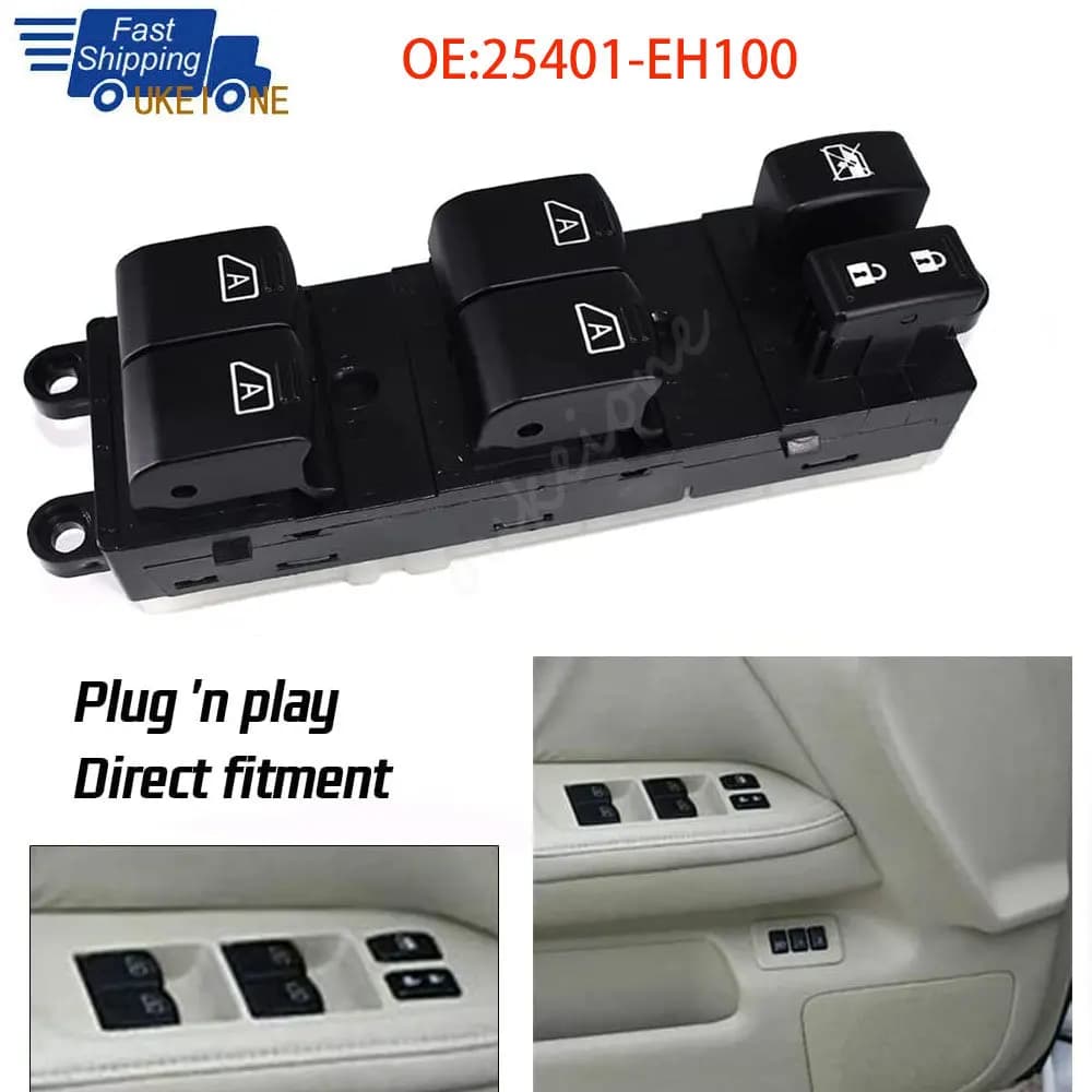 Parte del pulsante del regolatore del sollevatore di controllo dell'interruttore della finestra elettrica per Infiniti M35 M45 2005 2006 2007 2008 accessori per auto 25401-EH100