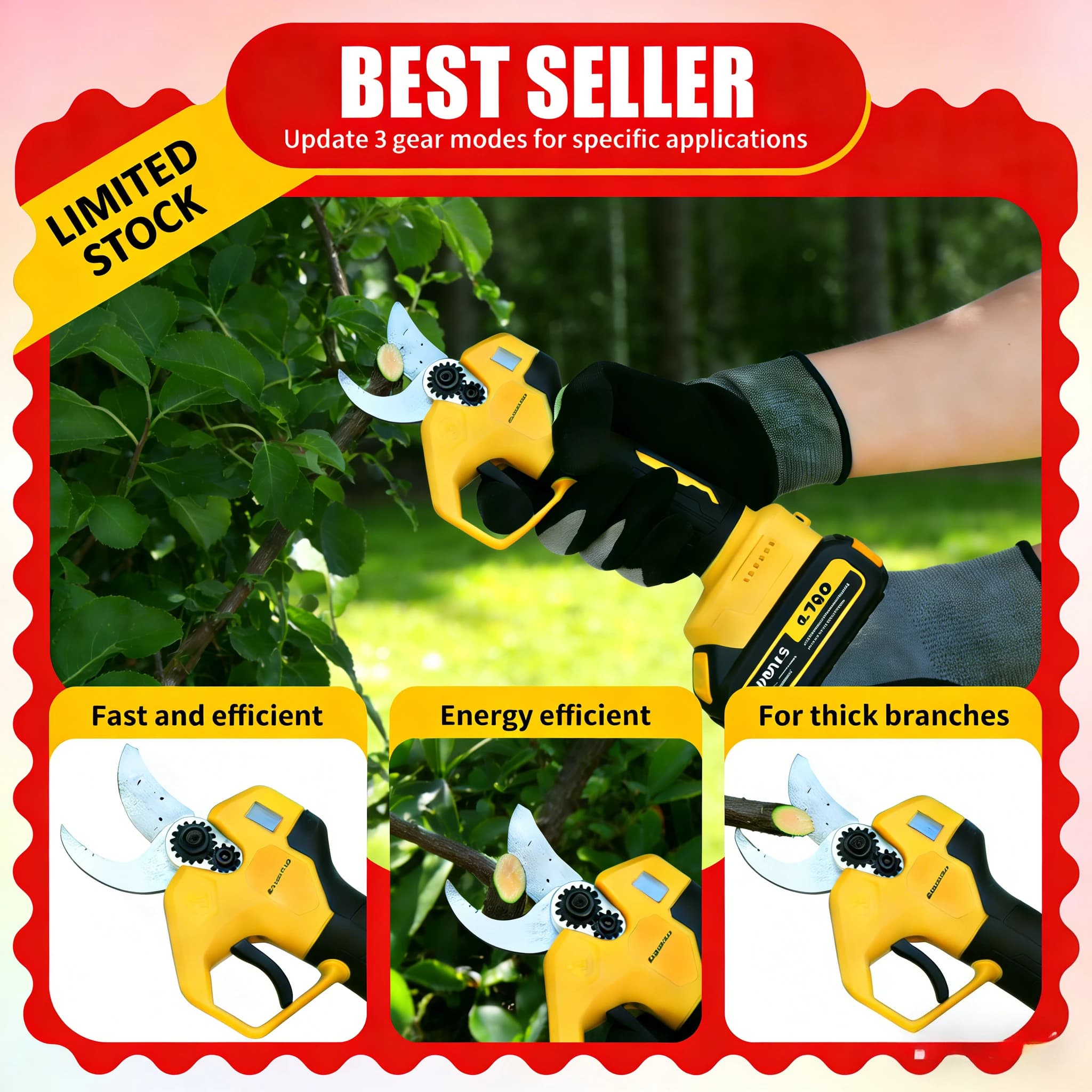 SuperPan SK5 Electric Scissors for General Use, Garden Scissors Compatible with Dewalt 18V Battery