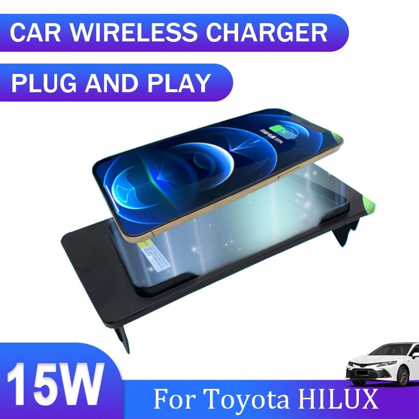 Auto QI Wireless Charger For Toyota HILUX 2016 ~ 2018 2019 2020 2021 2022 wireless phone charger phone support accessories
