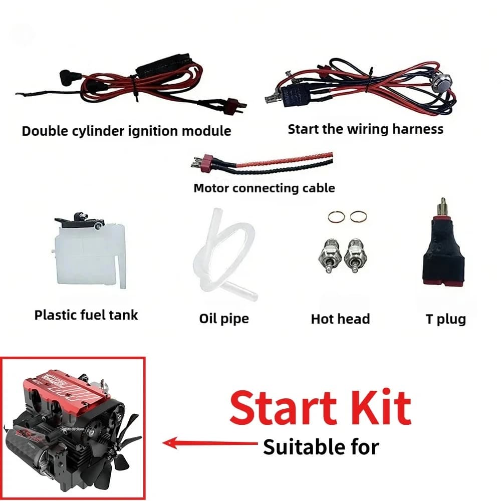 TOYAN FS L200AC Kit di avvio modello motore per metallo in linea 2 cilindri 4 tempi 7cc Nitro Kit di avviamento motore a combustione interna