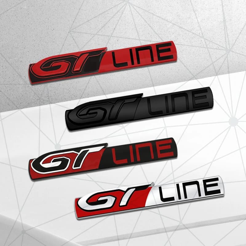 3D Auto Metal GT Line Grille Badge Car Rear Trunk Emblem Sticker Decor For 308 408 RCZ 208 306 5008 206 2008 3008 Body Styling
