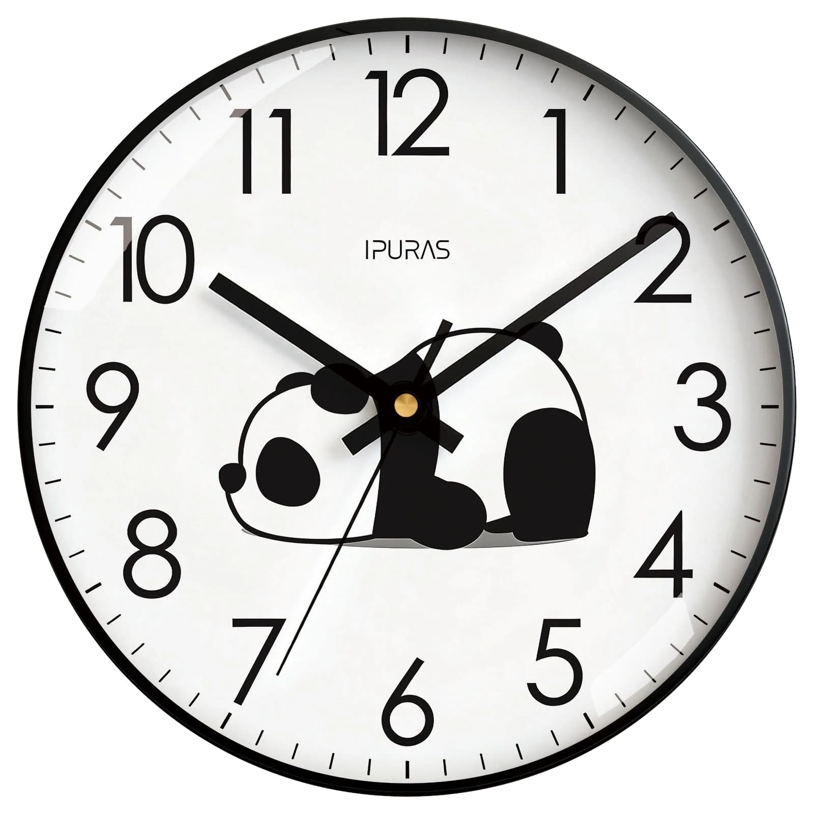 Orologio da Parete Panda Adorabile, Silenzioso Senza Ticchettio, Design Animale Cartoonesco, Funzionamento a Batteria per Cameretta Bambini e Regalo