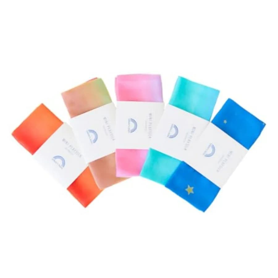 Set di 5 Mini Sciarpe Magiche in Seta, 100% Seta, 21 Pollici, per Danza, Movimento e Giochi di Ruolo - Arcobaleno, Notte Stellata, S