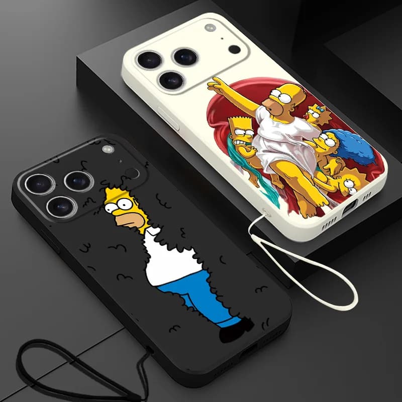 Custodia per telefono per Apple iPhone 11 12 13 Pro Max 16e 17 Air XR XS 7 8 16 14 15 Plus Cover morbida The Simpsons Cute