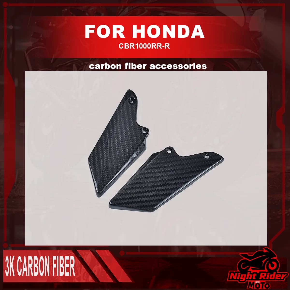 Suitable for Honda CBR1000RR-R 2021 2022 2023+ motorcycle modification accessories, 100% pure 3K dry carbon fiber Heel Guards