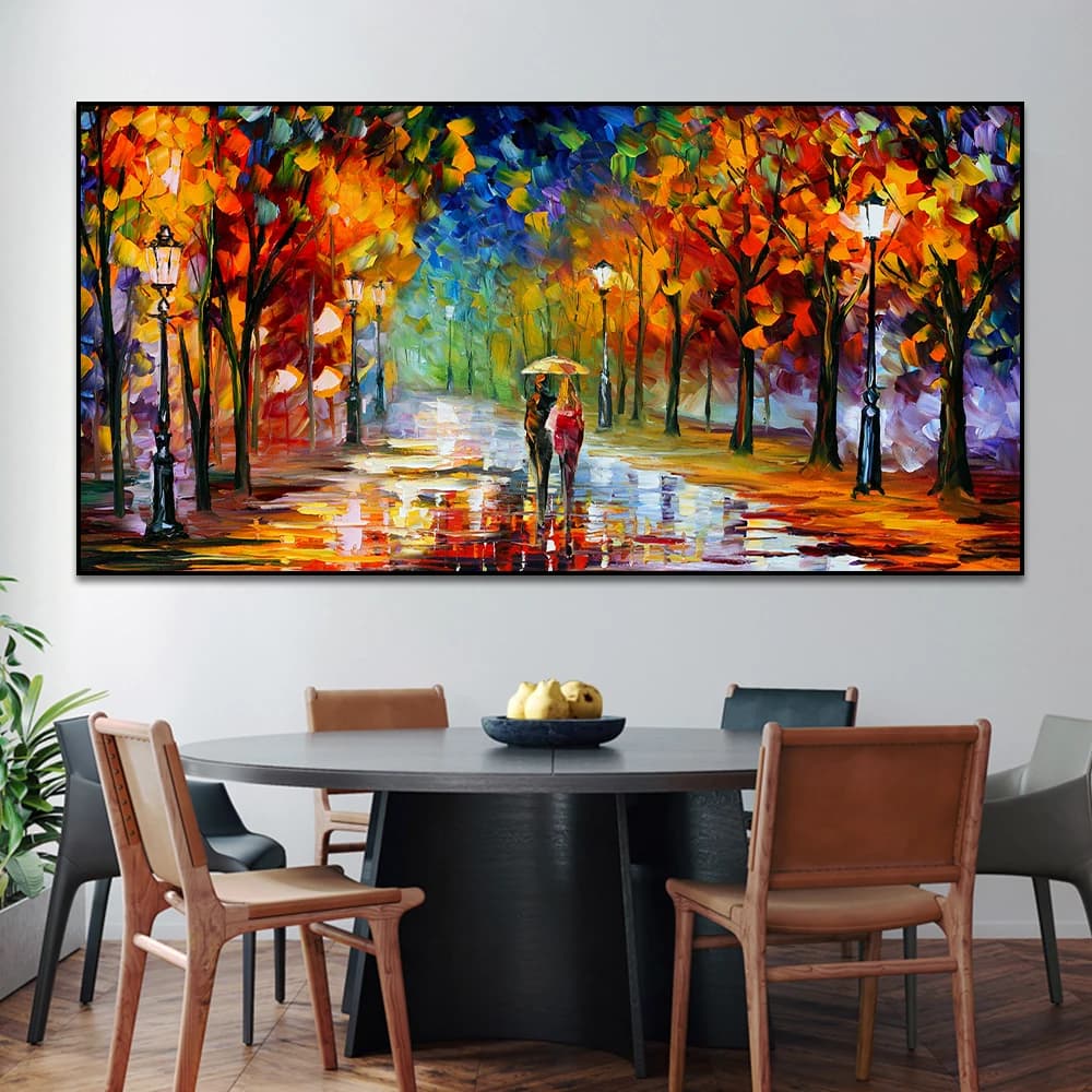 Prints on canvas modern colorful abstracts Art Landscape of the rainy garden Poster Image Wall art painting for living room bedroom