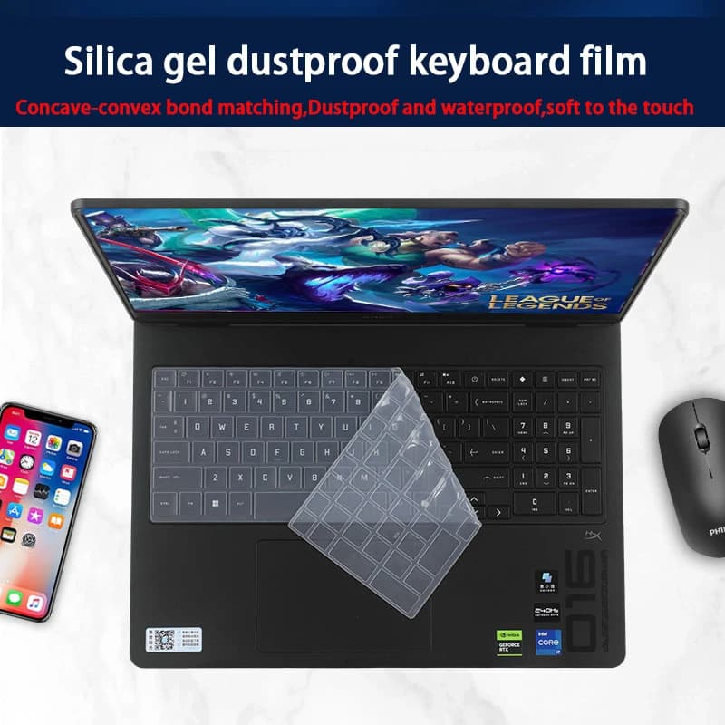 Per HP OMEN Gaming Laptop 16-ap/16-am pellicola per tastiera in silicone pellicola per schermo del laptop pellicola rinforzata pellicola HD pellicola opaca pellicola anti-blu