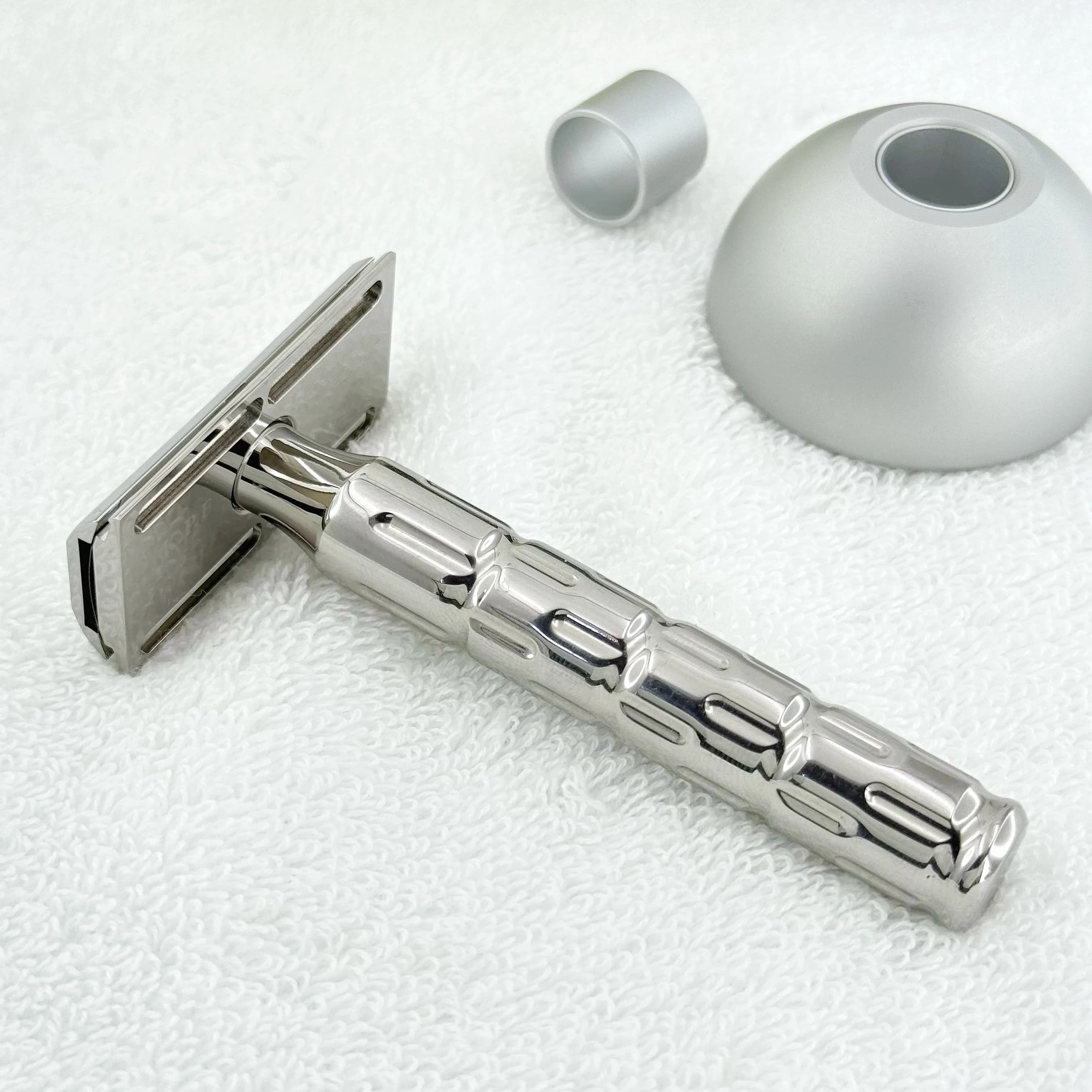 KAMPFE CNC Double Blade Safety Razor for Men and Women Stainless Steel with 5 Spare Blades
