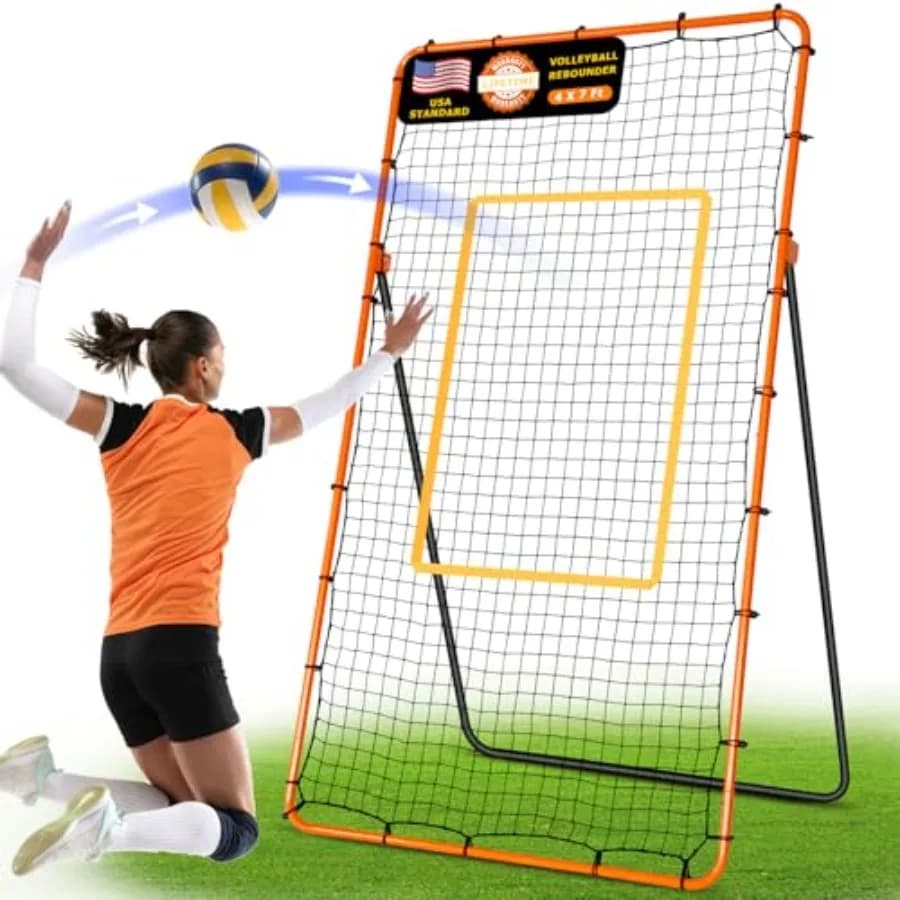Rete Rimbalzante per Pallavolo 7x4 ft, Attrezzatura da Allenamento con Angoli Personalizzabili per Praticare Pallavolo, Bumping e Spiking
