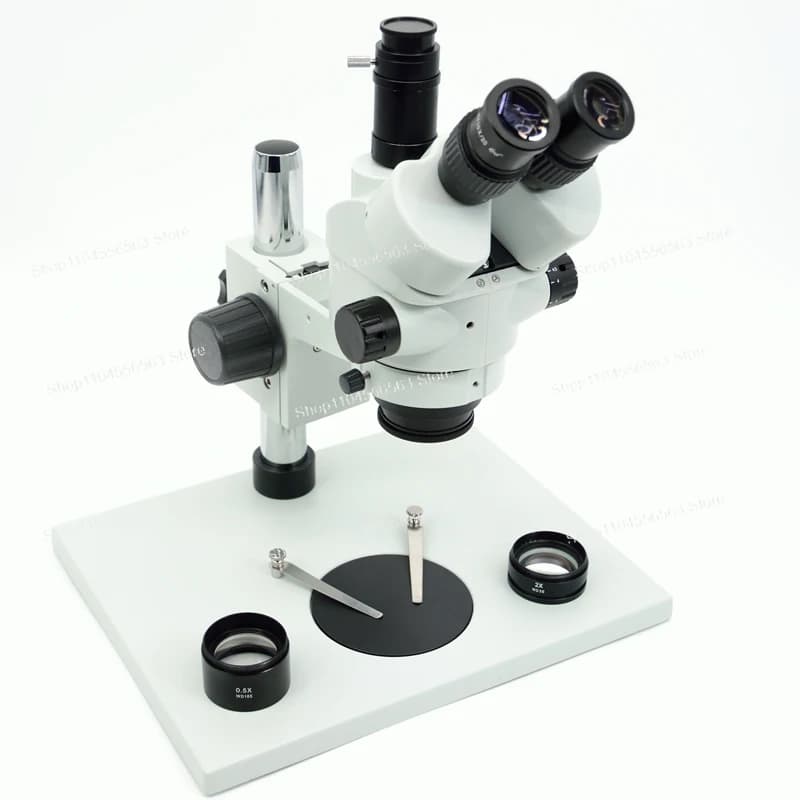 Microscopio stereo trinoculare da laboratorio 4X-100X - Design simul-focale con zoom confocale continuo 8X-50X