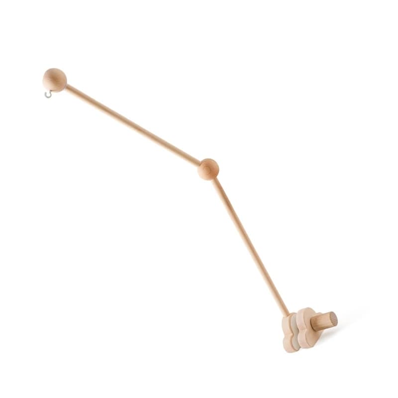 Supporto per cellulare per culla in legno naturale, design a forma nuvola, staffa per bracciolo per campanello 15UB