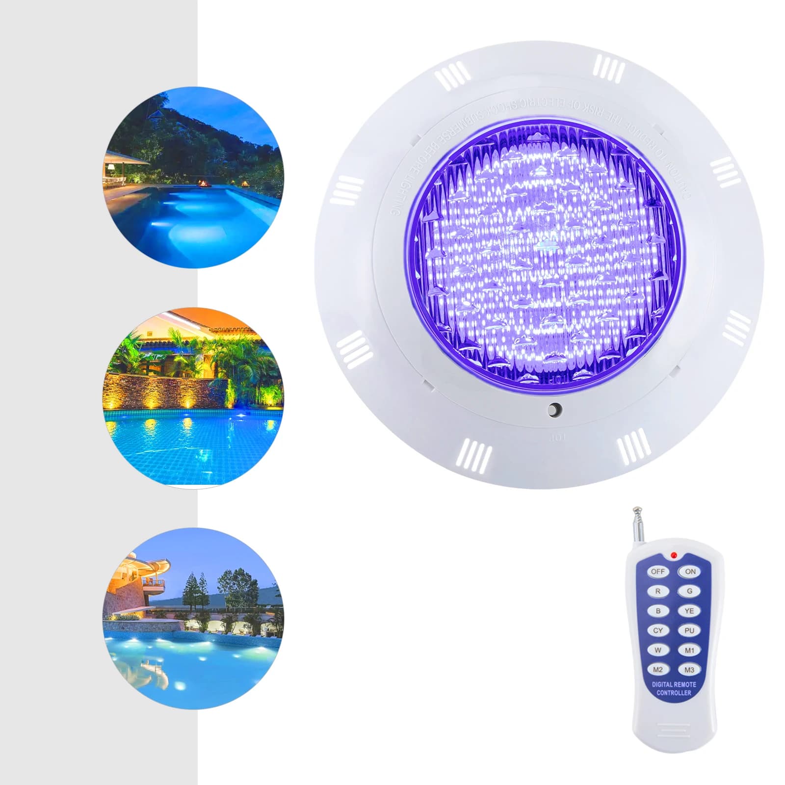 Luce per Piscina RGB 36W AC12V IP68, 360 LED Cambio Colore, Lampada Subacquea per Piscina, Illuminazione per Laghetto, Lampada Notturna da Giardino