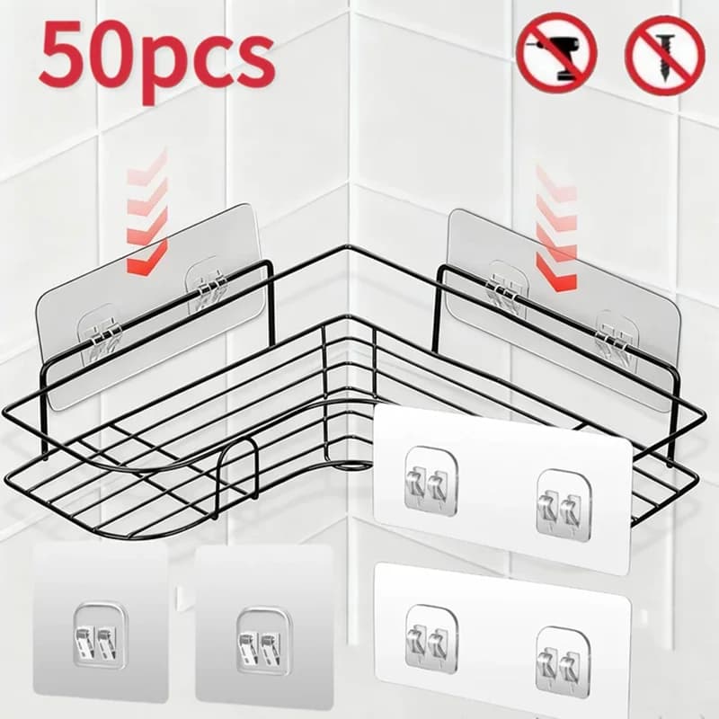 Adhesive Hook for Shower Enclosures Spare Mounting Hook Bathroom basket soap dish Shelf for kitchen strip