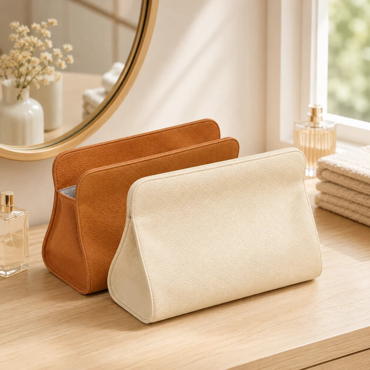 Portable Hair Dryer Storage Bag in Solid, Multifunction Travel Toiletry Pouch, Prefect Storage for Bathroom and Vacation Trips