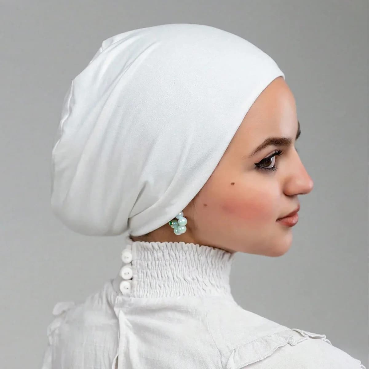 Hot Soild Cotton Modal Jersey Hijab for Muslim Women Turbante Pipe Mats Elastic Base Internal cap Copricapo Women's Hoodies