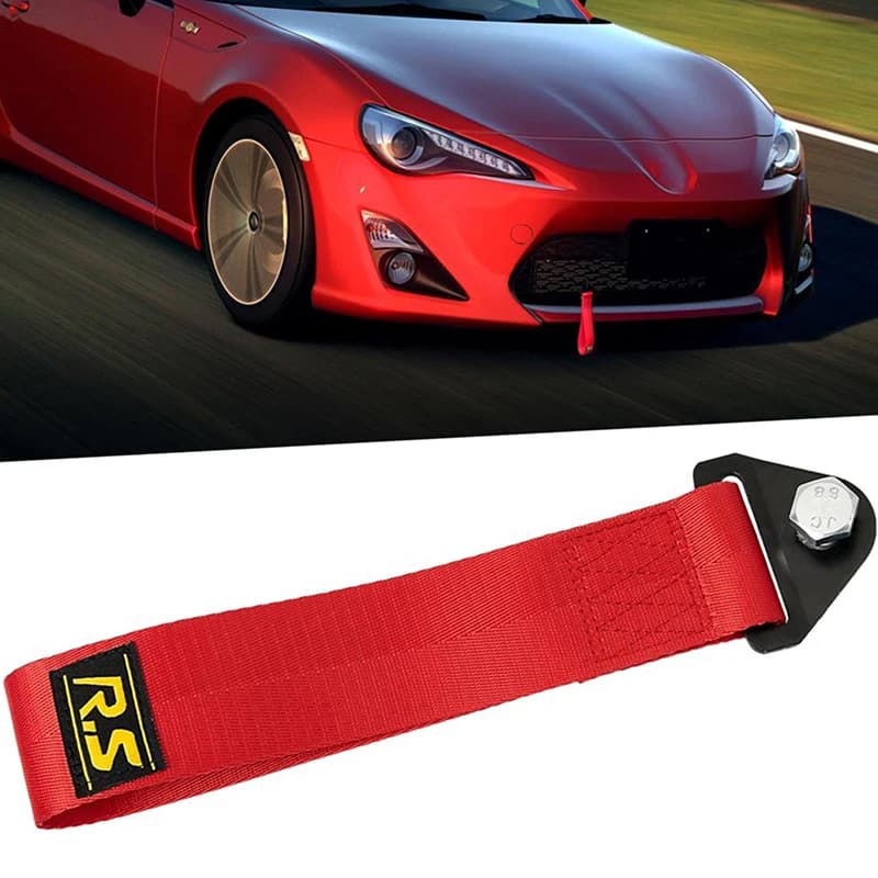 Car Train Belt, Red Resistant Train Corda, Rally Hook, Sport, Drift, Front and rear bumper, Rescue and Transportation Tool
