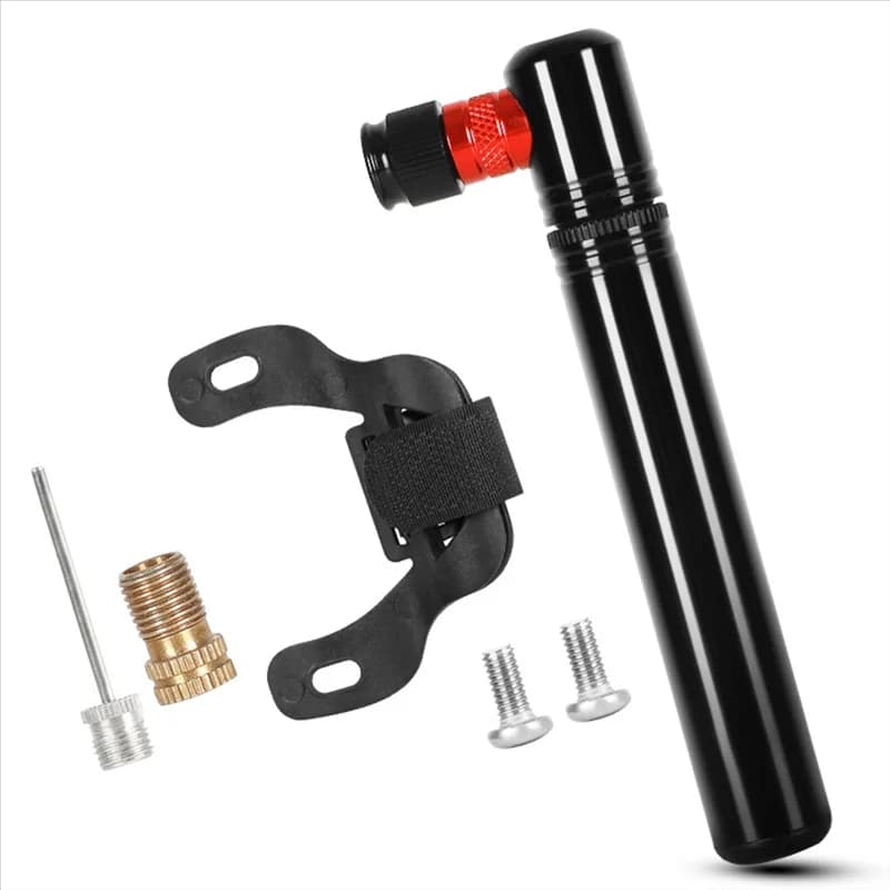 Pompe per Bicicletta Portatili HOES 130Psi, Mini Pompa per Bici, Gonfiatore Portatile per Pneumatici di Bici da Strada e Mountain Bike con Valvola Integrata, Nero