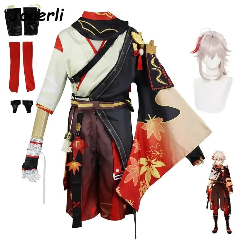 Genshin Impact Kaedehara Kazuha Costumi Cosplay Personaggio Vestito Gioco di ruolo Abbigliamento Unisex Hallowen Set regalo di Natale;6,r'
