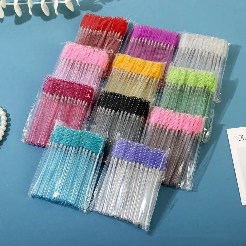 50 Brushes for Extension Eyelashes, Eyebrow Mascara Applicators, Spoolies, Cosmetic Set for Extension Eyelashes, Makeup Tools 2026
