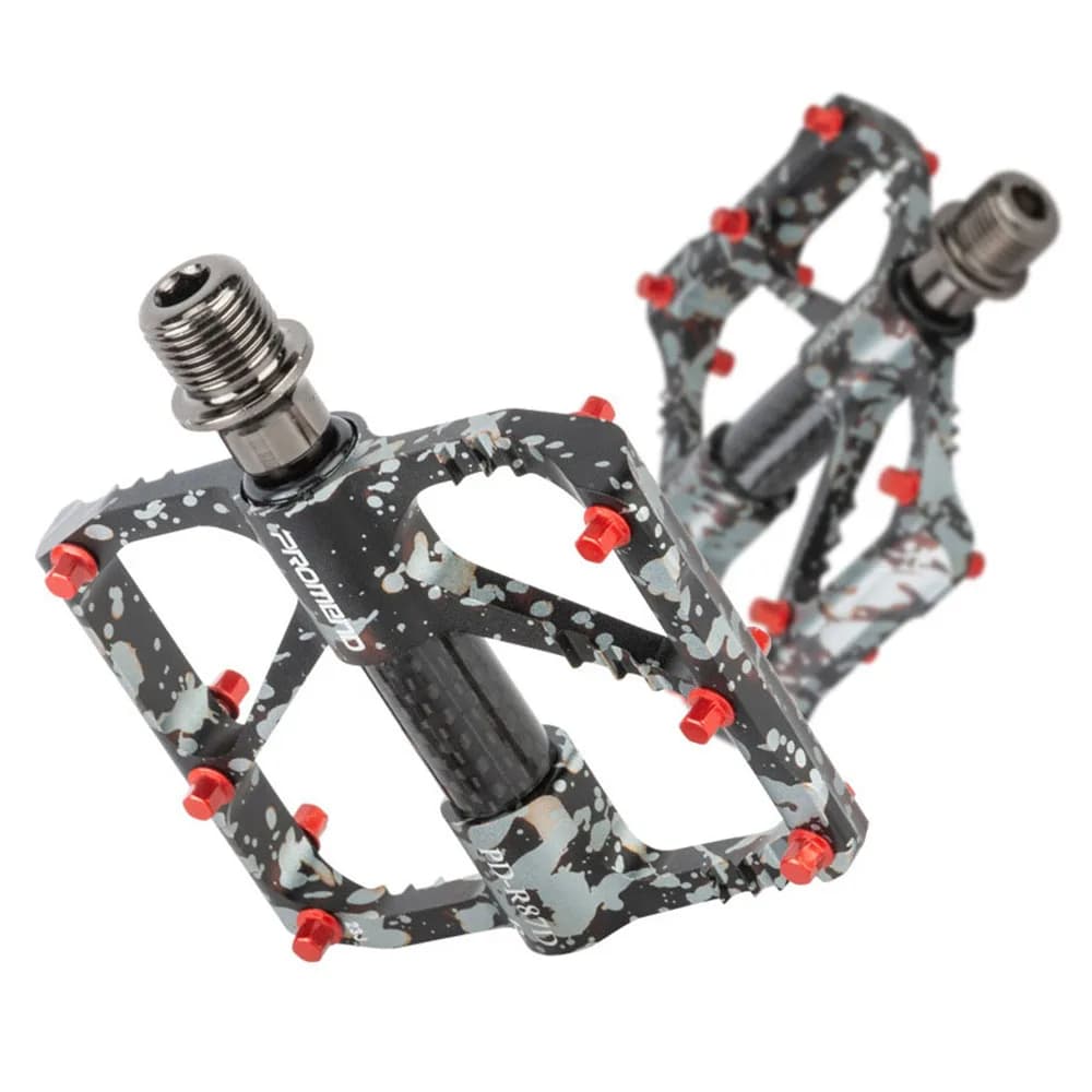 Pedale per mountain bike con chiodo antiscivolo mimetico ultraleggero Pedale per bicicletta con tubo in carbonio Sanpei Lin in lega di alluminio