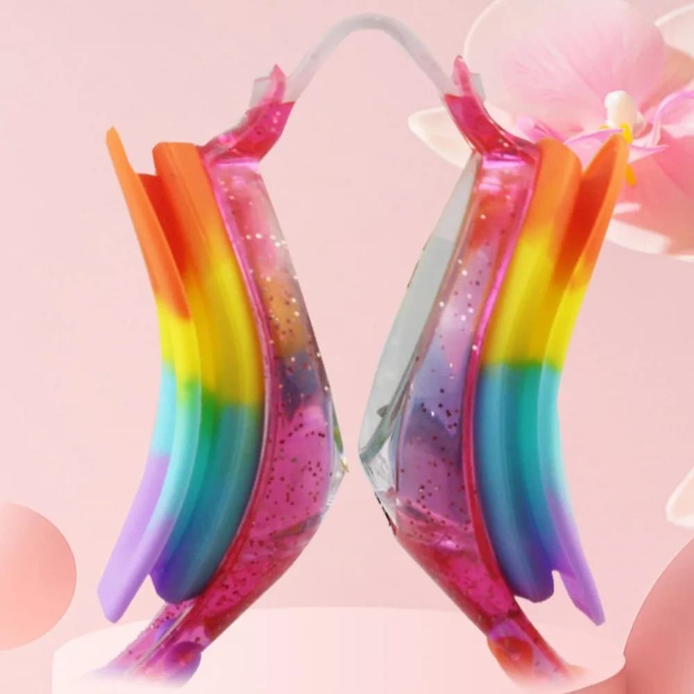 Occhialini da nuoto per bambini Eyelash, antiappannamento, impermeabili, in silicone, colorati, per piscina