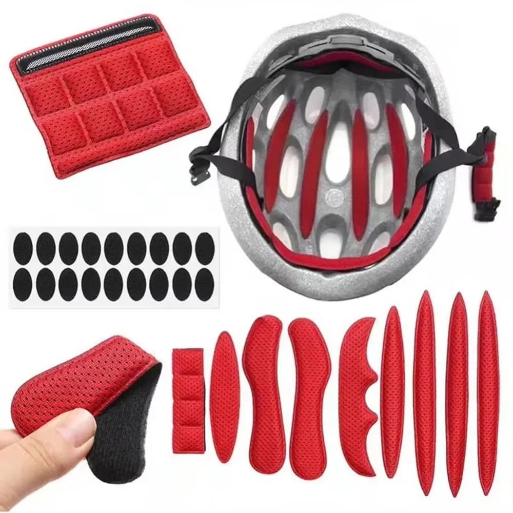 Set Universale di Cuscinetti in Schiuma di Ricambio per Casco, 27 Pezzi, Kit di Imbottitura in Spugna Sigillata per Caschi da Bici e Moto