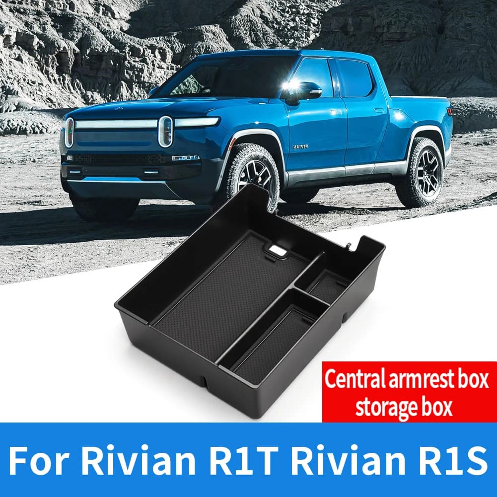 Vassoio portaoggetti per console centrale Scatola portaoggetti per bracciolo per auto per Rivian R1T Rivian R1S Vassoio portaoggetti 7.7 X 6.8 X 2.2