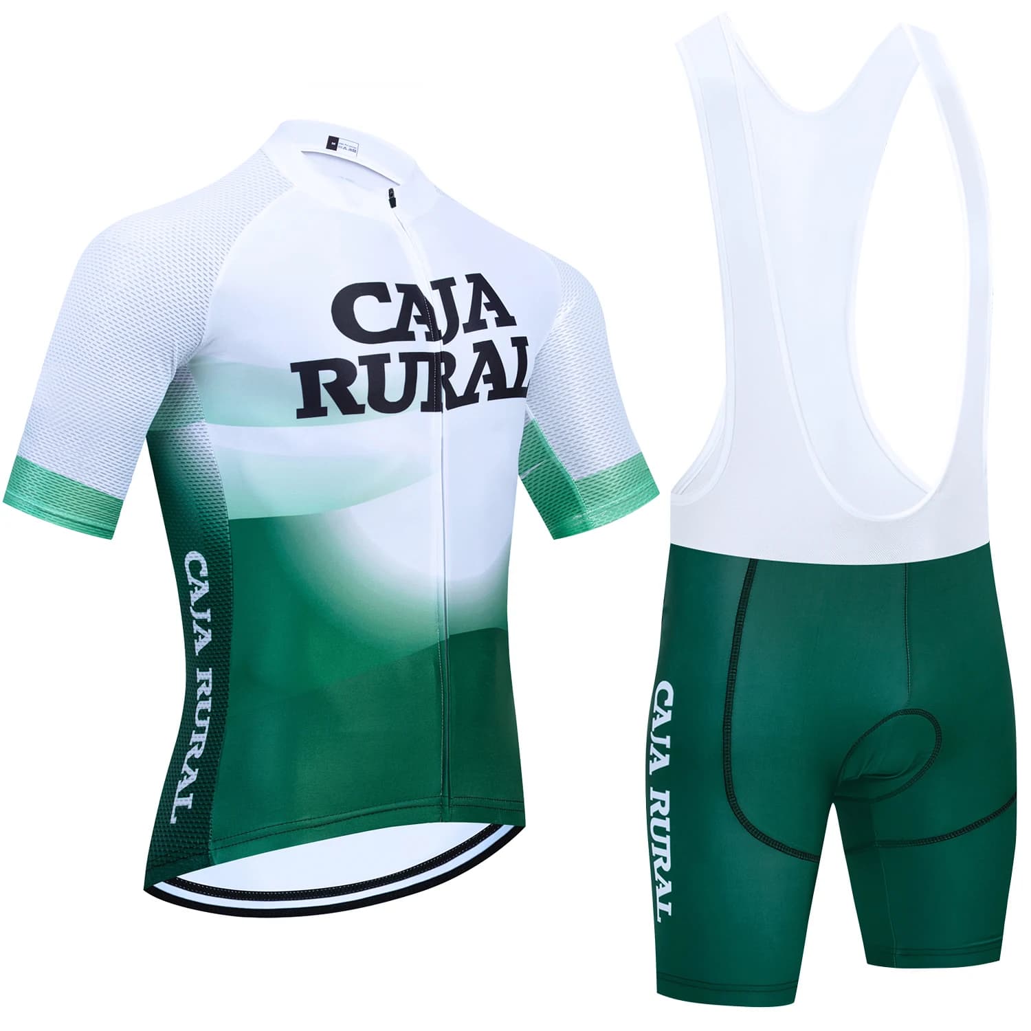 Green Bike Maillot Team CAJA RURAL Cycling Jersey Shorts Set Man Summer Breathable Ropa Cycling MTB Bicycle Clothing