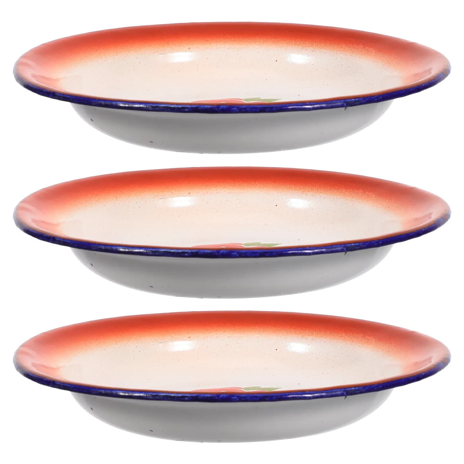 3 Pcs Tableware Food Containers Decorative Enamel Dish Charcuterie Camping Dishes Fruit