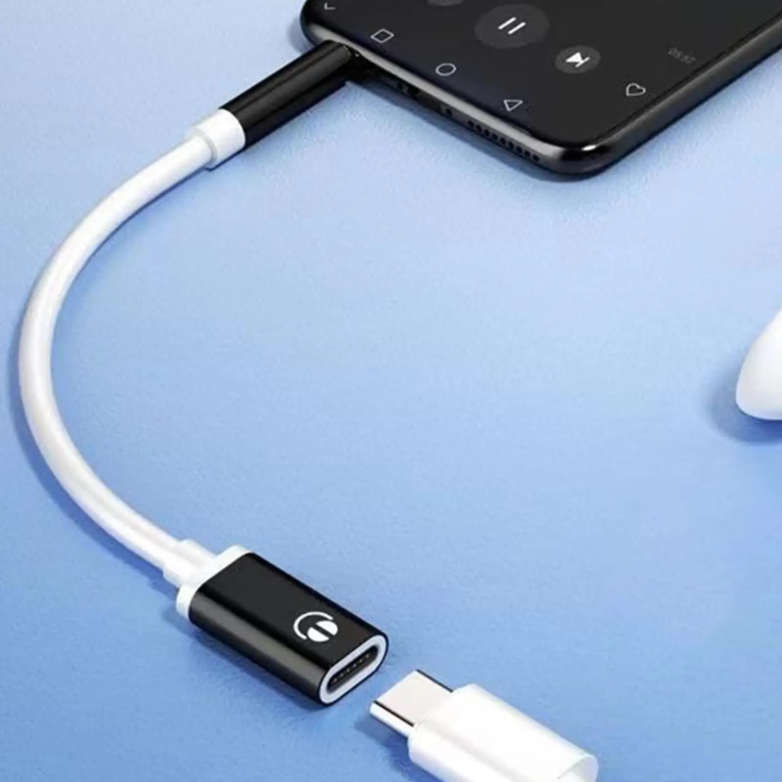3.5 mm male to USB-C female audio cable, round head adapter, headphone stereo cable, earphone audio adapter