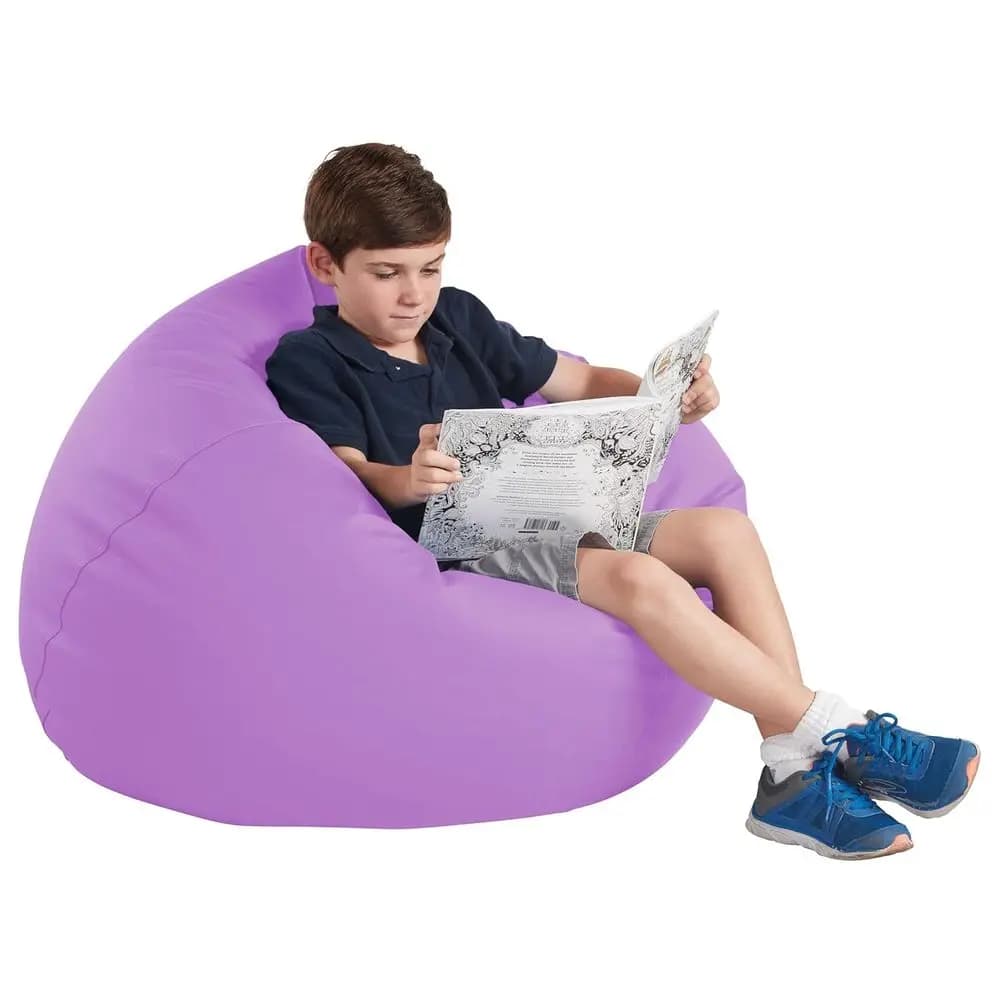 Poltrona Sacco Classica 35, Ideale per Bambini, Adolescenti, Lettura, Videogiochi e Relax, Adatta per Casa e Aula - Lavanda