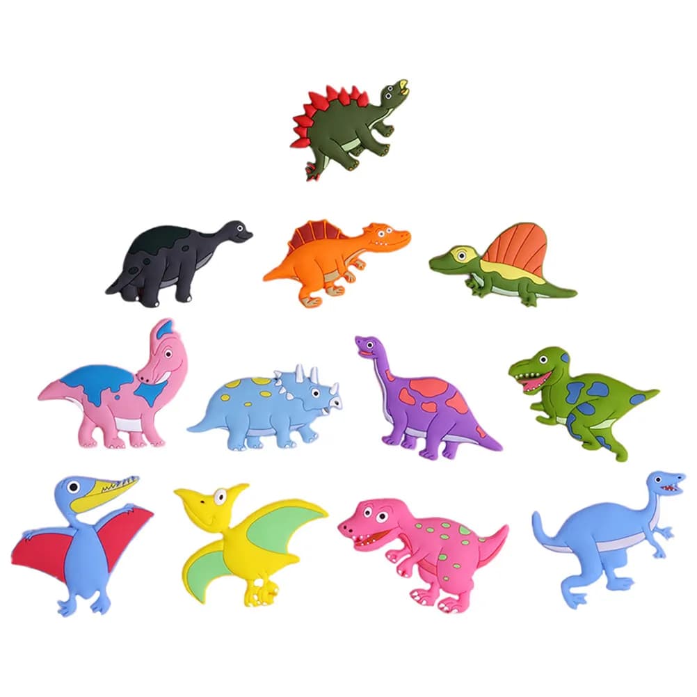 Set di 12 Magneti per Frigorifero con Design 3D di Dinosauri in Silicone, Giocattoli Educativi per Bambini e Piccoli per la Cognizione degli Animali
