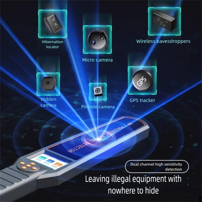 Hidden GPS Tracker Bluetooth RF/TAG 50Mhz-6Ghz Signal Detector Tags Bug/GSM/WIFI/Bluetooth for Security Detection