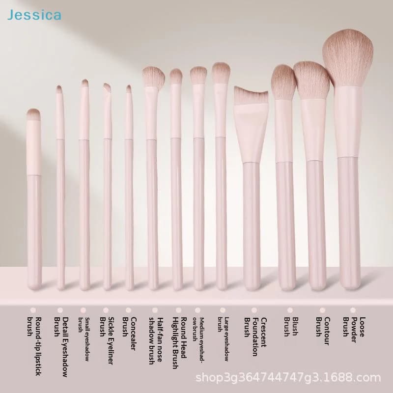 ♥ 13-piece white makeup brush set: synthetic hair soft brushes for foundation, eye shadow and full face makeup (professional cosmetic tools)