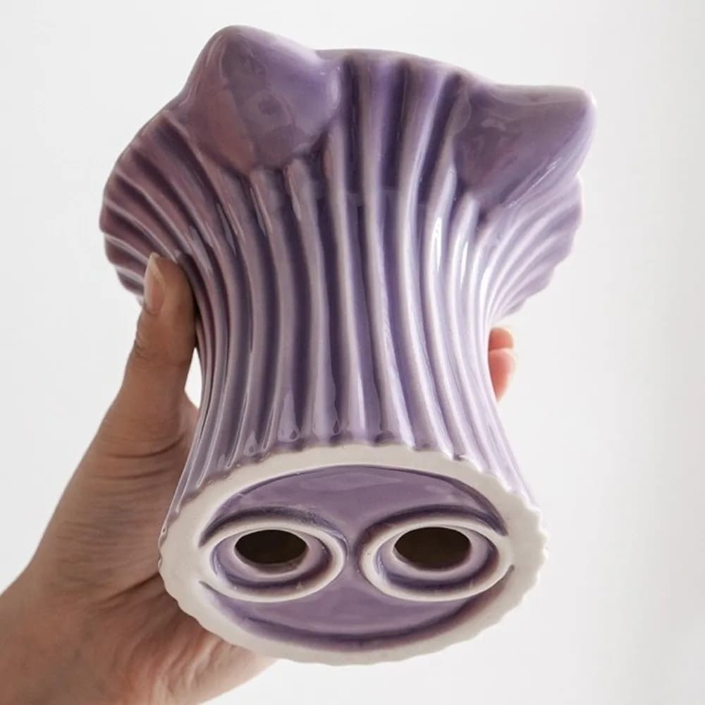 Ciotola per Gatti in Ceramica con Piedini Alti, Bocca Larga, Anti-Ribaltamento, Base Antiscivolo, Design con Orecchie di Gatto, Ciotola per Acqua per Animali Domestici