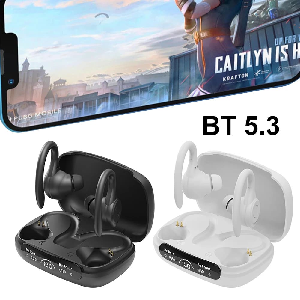 Bluetooth 5.3, Reduction of Noise, Charging Display, for Running