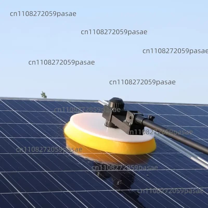 Single-disc Solar Cleaning Equipment Kit, Electric Soft-bristle Solar Panel Cleaning Brush with Telescopic Rod