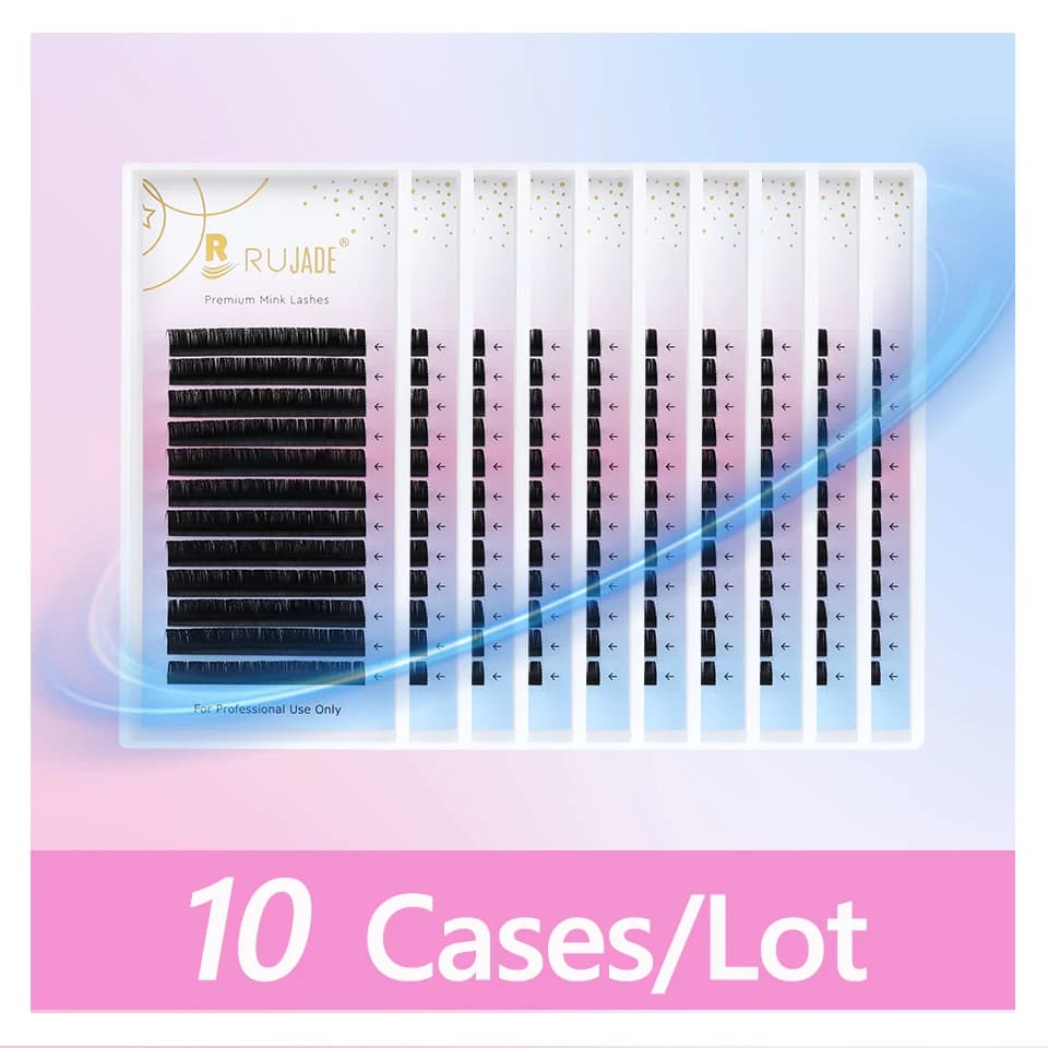 10 trays Soft cashmere black matt 8-20mm Extension Eyelashes Provides Premium Fake Minks Individual Eyelashes Classic Silk Cilium